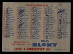 1957 Topps BLO Blony Checklist - Series 2 & 3 Back Thumbnail