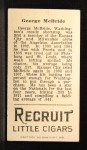 1912 T207 George McBride Back Thumbnail