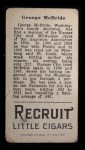 1912 T207 George McBride Back Thumbnail