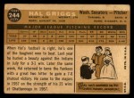 1960 Topps #244 Hal Griggs Back Thumbnail