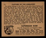 1940 Gum Inc. Superman #11 Capture of the Kidnapers Back Thumbnail