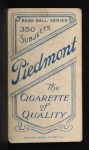 1909 T206 Jerry Downs Back Thumbnail