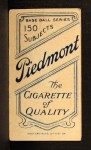 1909 T206 POR Orval Overall Back Thumbnail