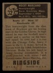 1951 Topps Ringside #32 Rocky Marciano Back Thumbnail