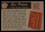 1955 Bowman #195 xTR Erv Palica Back Thumbnail