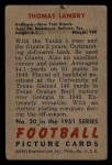 1951 Bowman #20 Tom Landry Back Thumbnail