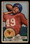 1951 Bowman #20 Tom Landry Front Thumbnail