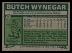 1977 Topps #175 Butch Wynegar Back Thumbnail