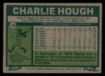 1977 Topps #298 Charlie Hough Back Thumbnail