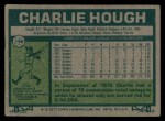 1977 Topps #298 Charlie Hough Back Thumbnail