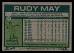 1977 Topps #56 Rudy May Back Thumbnail