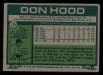 1977 Topps #296 Don Hood Back Thumbnail