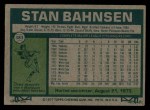 1977 Topps #383 Stan Bahnsen Back Thumbnail