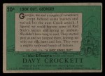 1956 Topps Davy Crockett #20 GEO Ambush Back Thumbnail