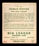 1933 Goudey #56 Red Ruffing Back Thumbnail