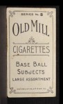 1910 T210-8 Old Mill Southern League Bronkie Back Thumbnail