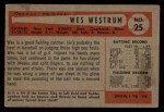 1954 Bowman #25 3B Wes Westrum Back Thumbnail