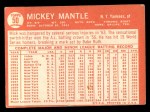 1964 Topps #50 Mickey Mantle Back Thumbnail