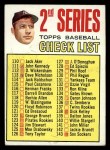 1967 Topps #103 DOT - Mickey Mantle Checklist 2 Front Thumbnail