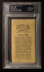 1913 T200 Fatima #11 Cleveland Americans Back Thumbnail