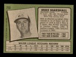 1971 Topps #713 Mike Marshall Back Thumbnail