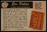 1955 Bowman #195 xTR Erv Palica Back Thumbnail