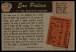 1955 Bowman #195 xTR Erv Palica Back Thumbnail