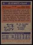 1972 Topps #45 Jo Jo White Back Thumbnail
