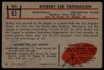 1953 Bowman #83 Bob Thomason Back Thumbnail