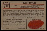 1953 Bowman #84 Hugh Taylor Back Thumbnail