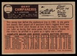 1966 Topps #175 Bert Campaneris Back Thumbnail