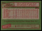1985 Topps #262 Greg Booker Back Thumbnail