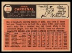 1966 Topps #505 Jose Cardenal Back Thumbnail