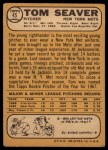 1968 Topps #45 Tom Seaver Back Thumbnail