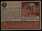1962 Topps #381 Leo 'Chico' Cardenas Back Thumbnail