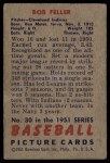 1951 Bowman #30 Bob Feller Back Thumbnail
