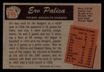 1955 Bowman #195 xTR Erv Palica Back Thumbnail