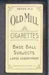 1910 T210-3 Old Mill Texas League Shindel Back Thumbnail
