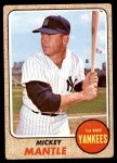 1968 Topps #280 Mickey Mantle Front Thumbnail
