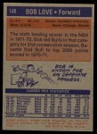 1972 Topps #148 Bob Love Back Thumbnail