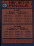 1974 Topps #163 NBA Finals Back Thumbnail