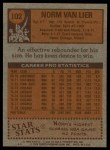 1978 Topps #102 Norm Van Lier Back Thumbnail