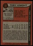 1979 Topps #29 Toby Knight Back Thumbnail