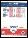 1987 Fleer #22 Dave Corzine Back Thumbnail