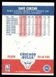 1987 Fleer #22 Dave Corzine Back Thumbnail