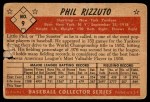 1953 Bowman #9 Phil Rizzuto Back Thumbnail