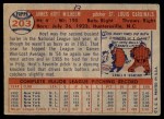 1957 Topps #203 Hoyt Wilhelm Back Thumbnail
