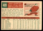 1959 Topps #409 Gus Zernial Back Thumbnail