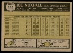 1961 Topps #444 Joe Nuxhall Back Thumbnail