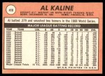 1969 Topps #410 Al Kaline Back Thumbnail